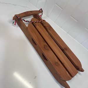 Vintage Wood Sled for Christmas Winter Decor Doll Bear